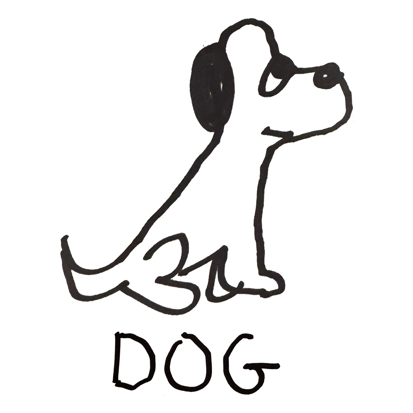 Hand-drawn dog illustration – minimalist lofi line art – LoFi Animal Shirts
