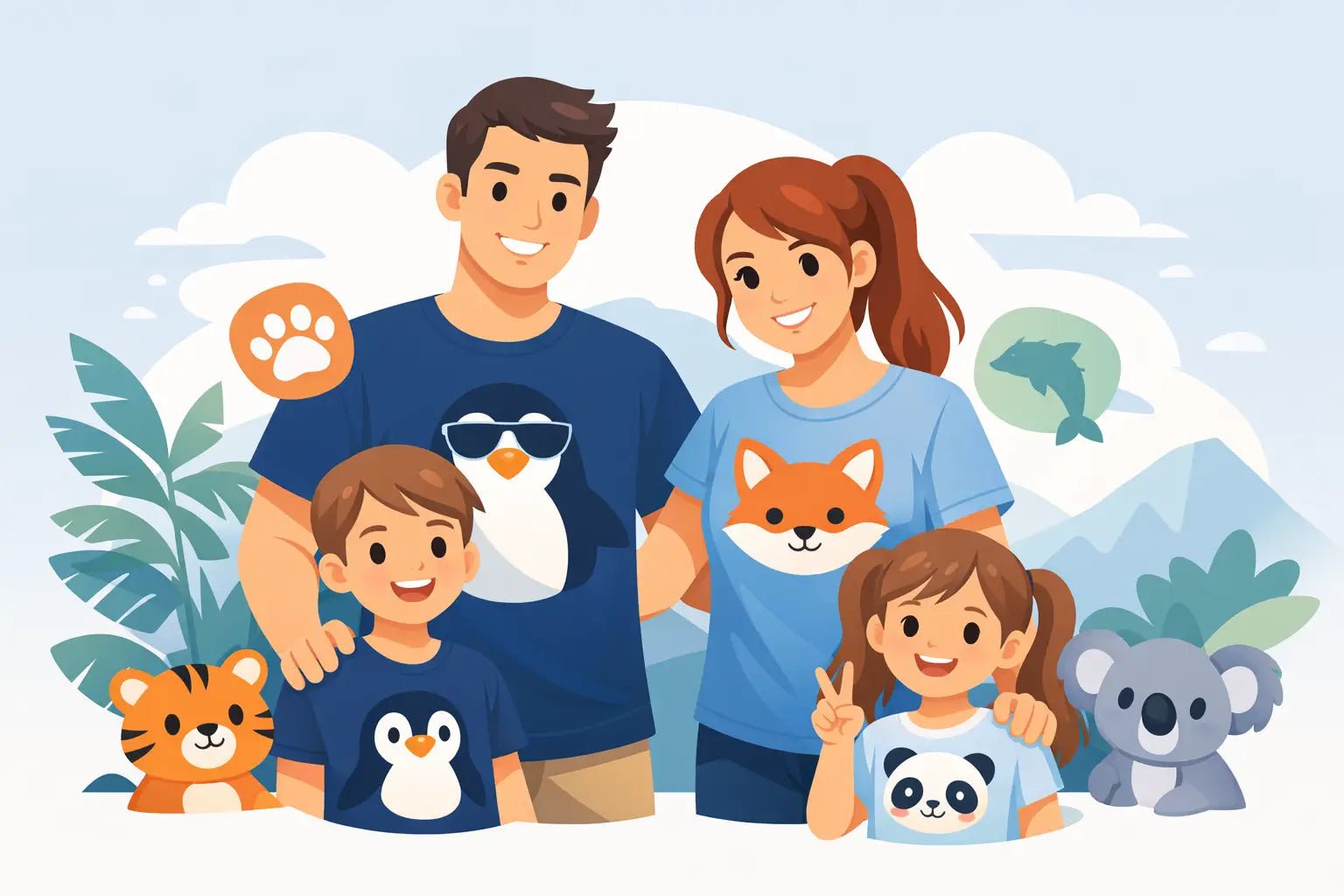 Matching Family Animal Shirts That Feel Cool - LoFi Animal Shirts