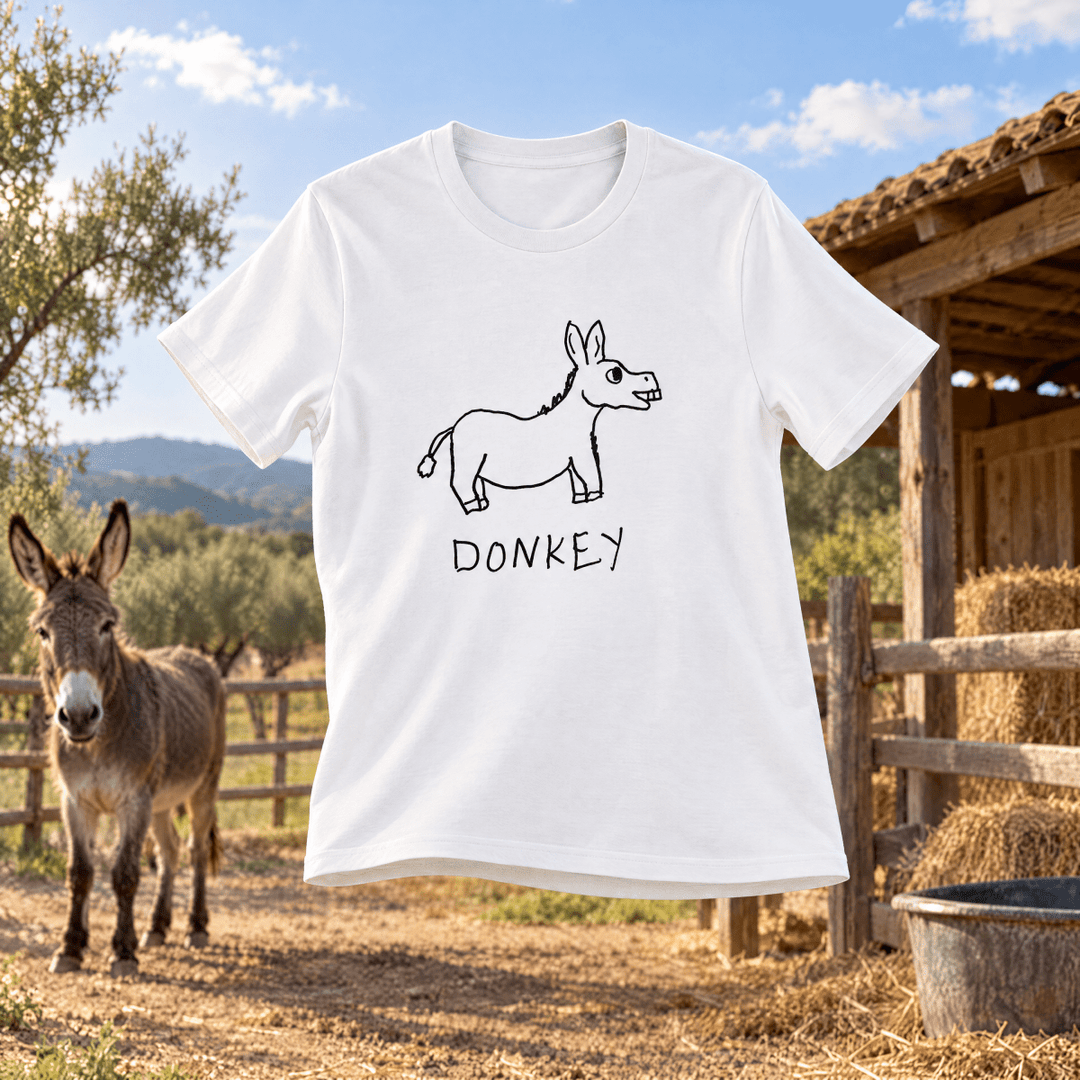 Donkey collection featuring minimalist hand-drawn donkey apparel