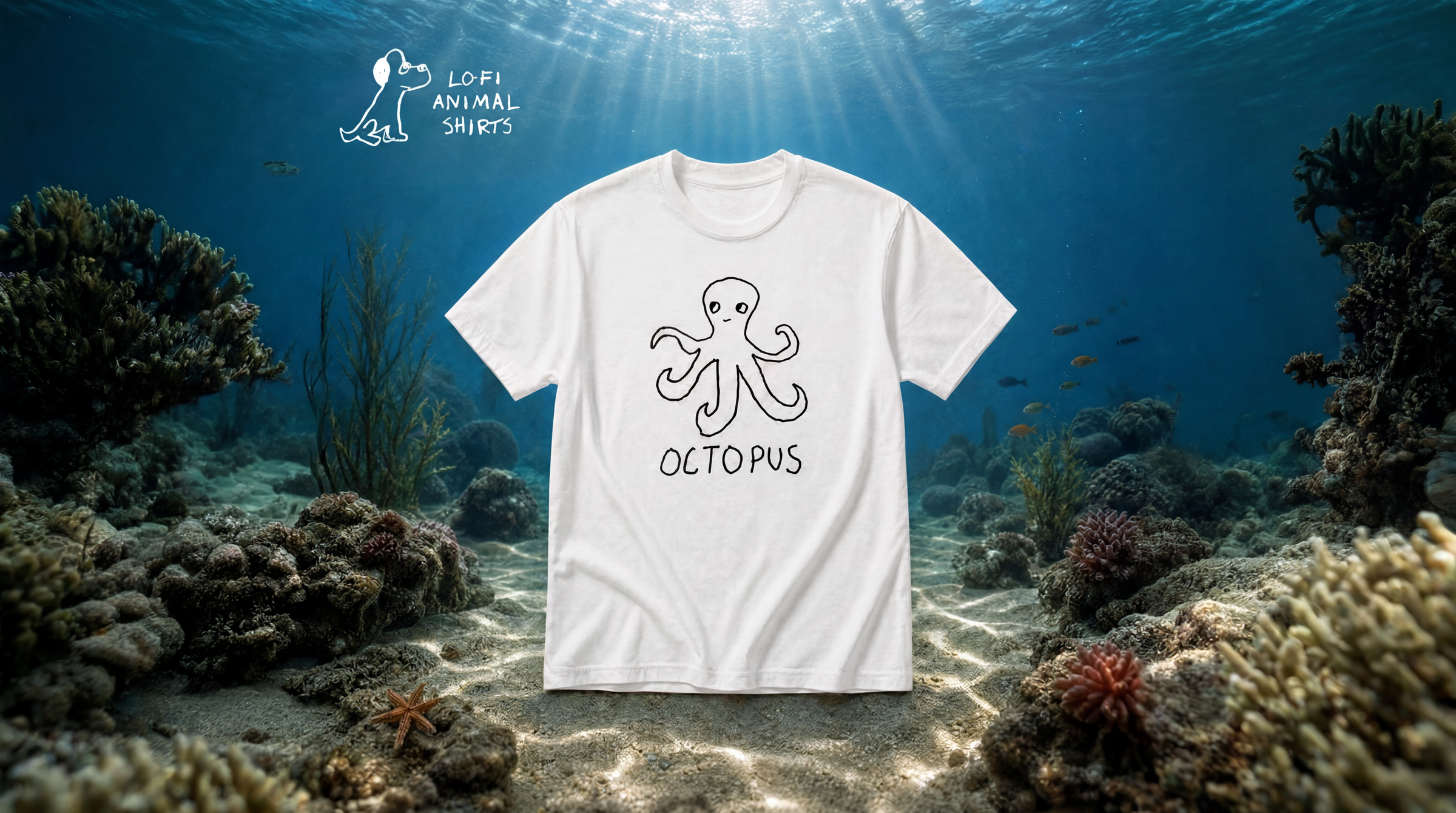 a lo-fi hand-drawn graphic of a cartoon octopus with handwritten type "OCTOPUS"