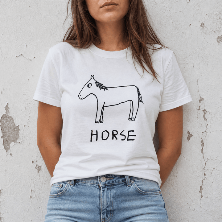Woman street-style torso shot in a lo-fi Horse Women&