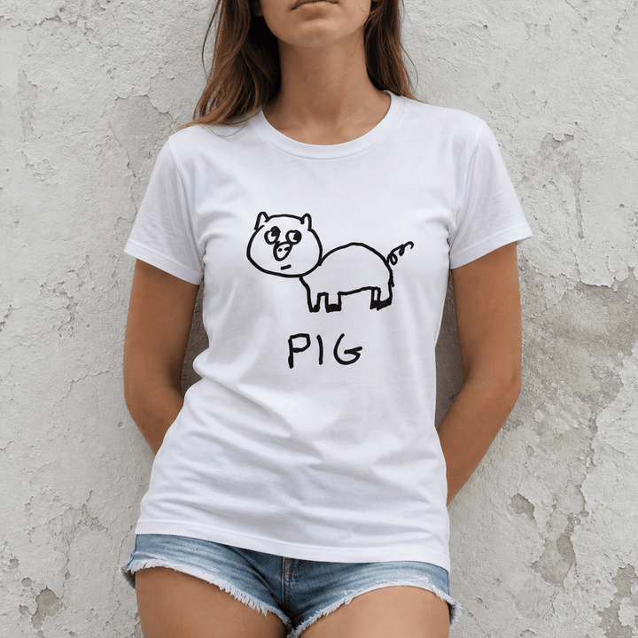 Torso shot of a woman wearing a lo-fi Pig Women&