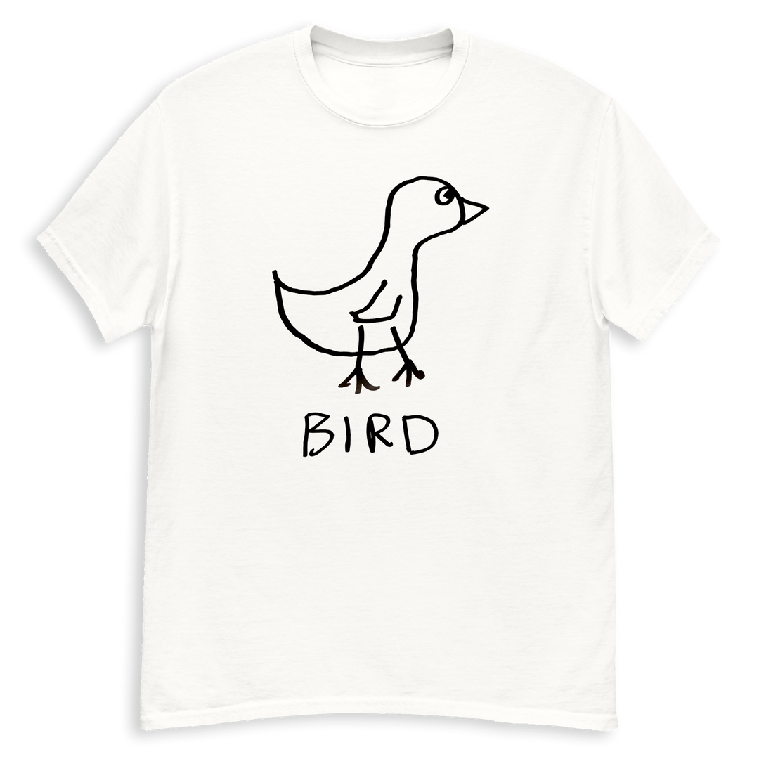 Bird minimalist classic tee – hand-drawn lofi graphic tee – LoFi Animal Shirts