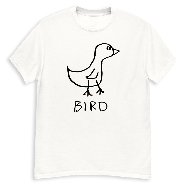 Bird minimalist classic tee – hand-drawn lofi graphic tee – LoFi Animal Shirts