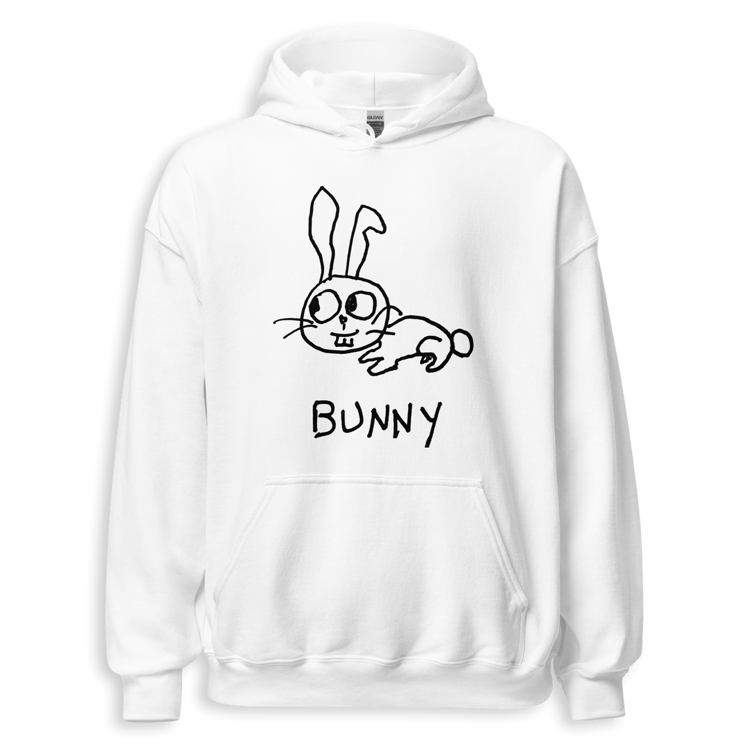 Bunny minimalist hoodie – hand-drawn lofi graphic hoodie – LoFi Animal Shirts