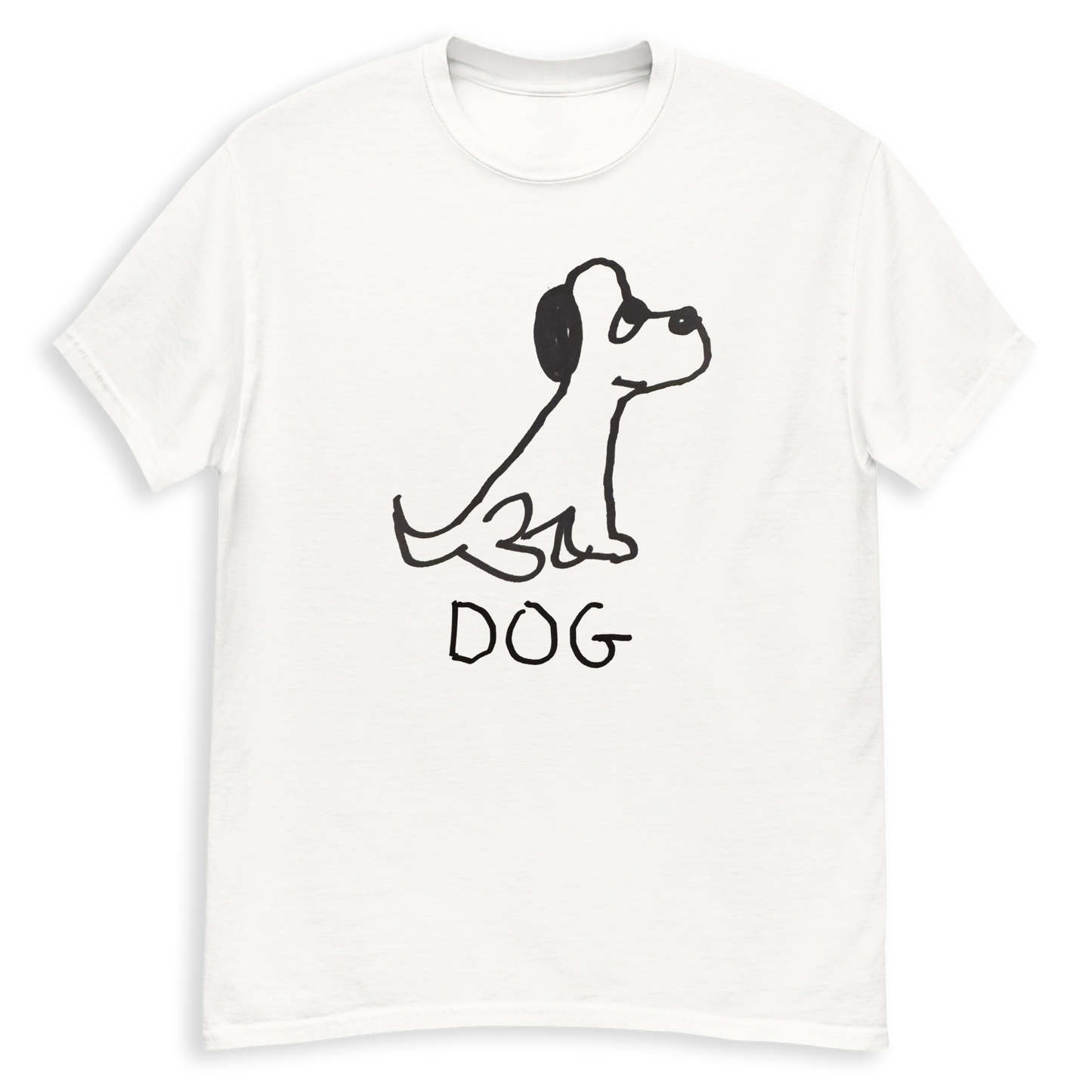 Dog minimalist classic tee – hand-drawn lofi graphic tee – LoFi Animal Shirts