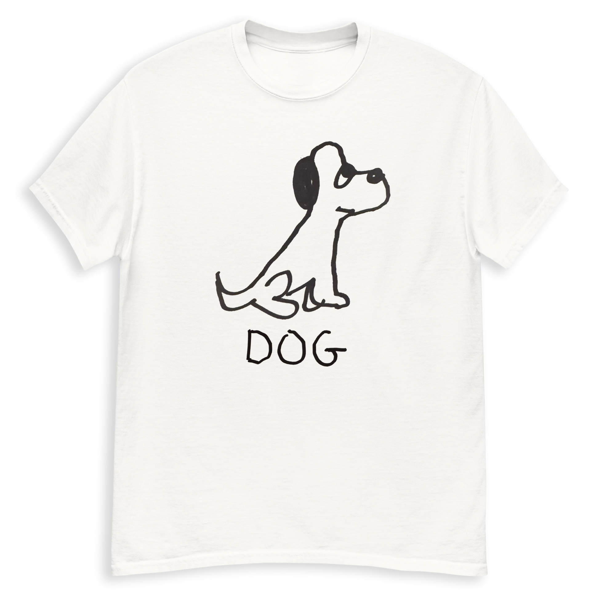 Dog minimalist classic tee – hand-drawn lofi graphic tee – LoFi Animal Shirts