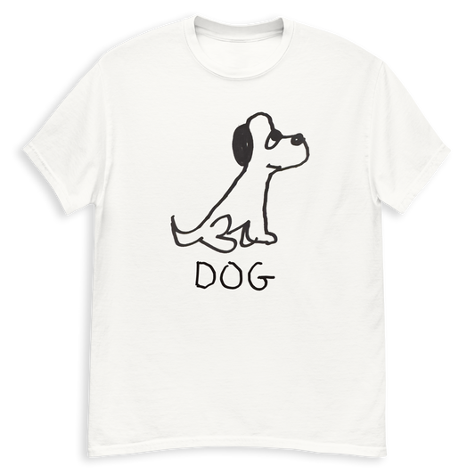 Dog minimalist classic tee – hand-drawn lofi graphic tee – LoFi Animal Shirts