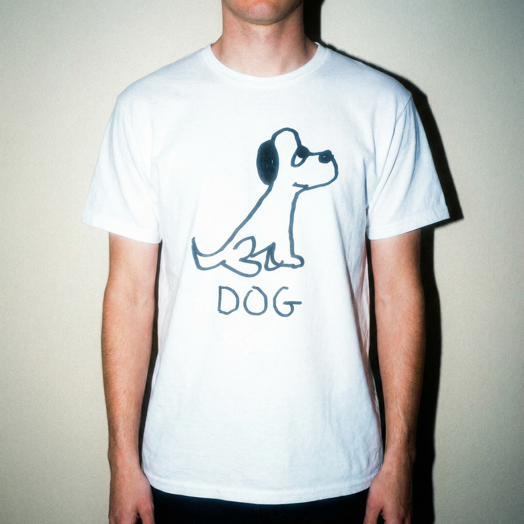 Dog classic tee – minimalist studio shot – LoFi Animal Shirts