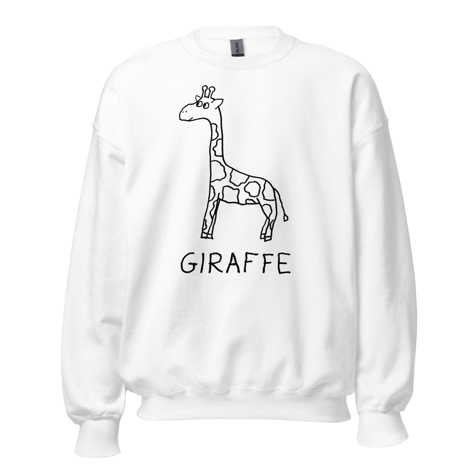 Giraffe crewneck sweatshirt – minimalist giraffe graphic – LoFi Animal Shirts
