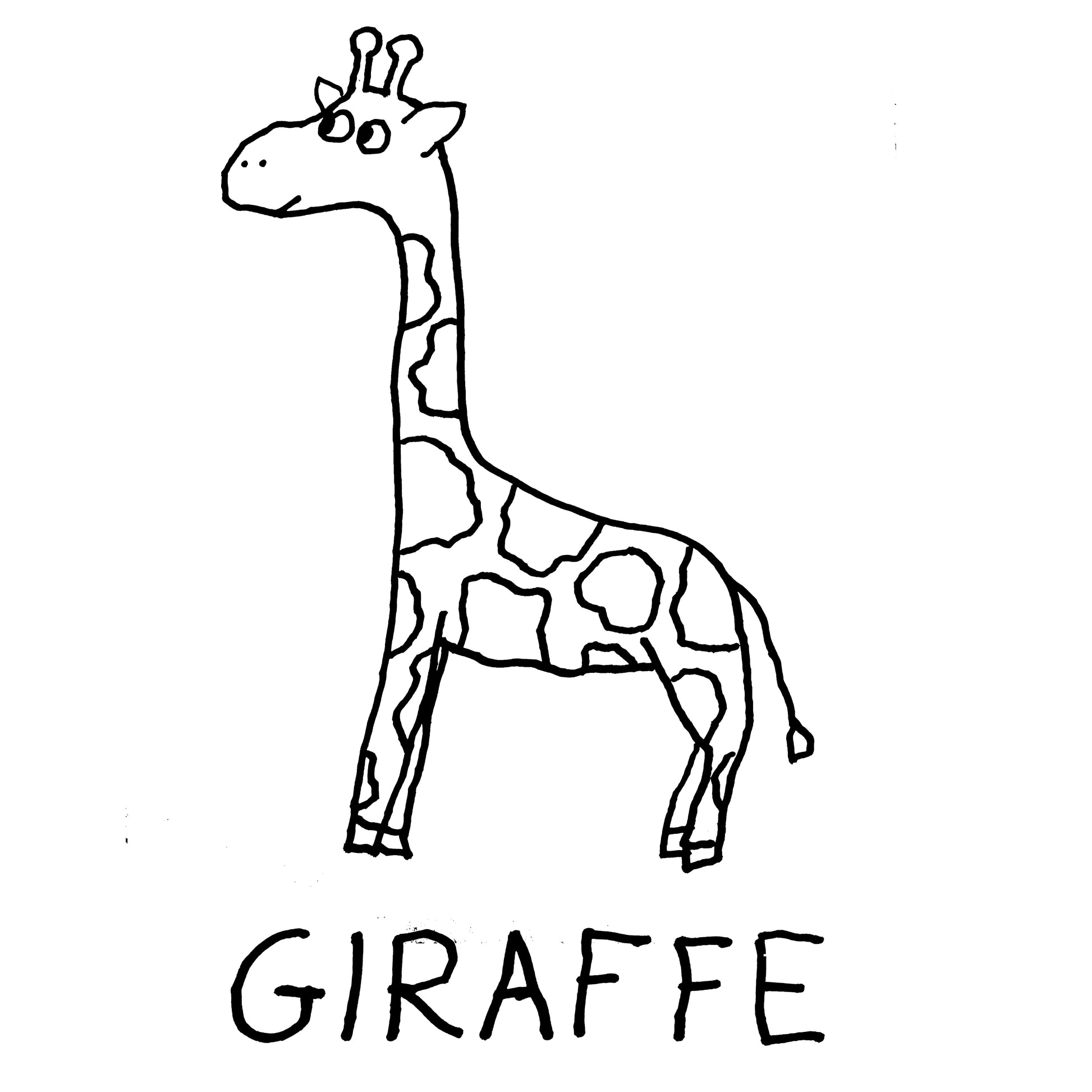 Hand-drawn giraffe illustration – minimalist lofi line art – LoFi Animal Shirts