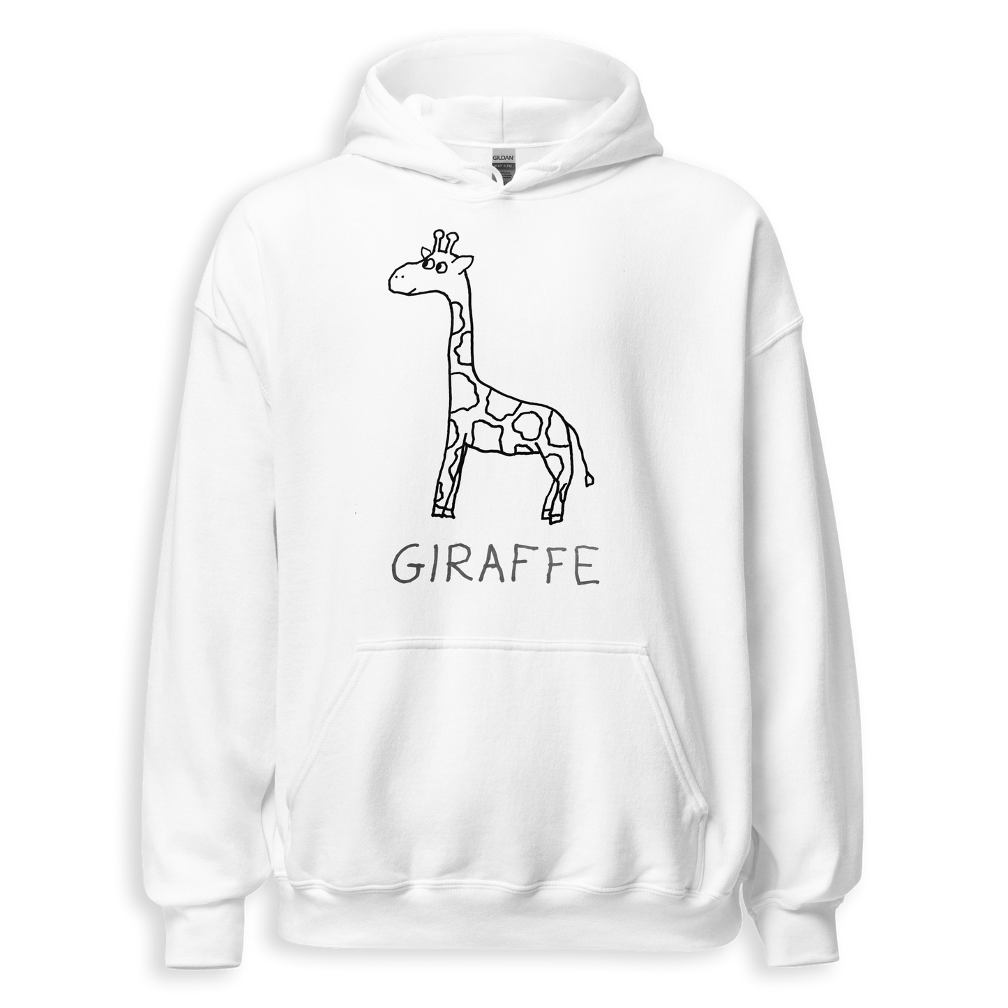 Giraffe minimalist hoodie – hand-drawn lofi graphic hoodie – LoFi Animal Shirts