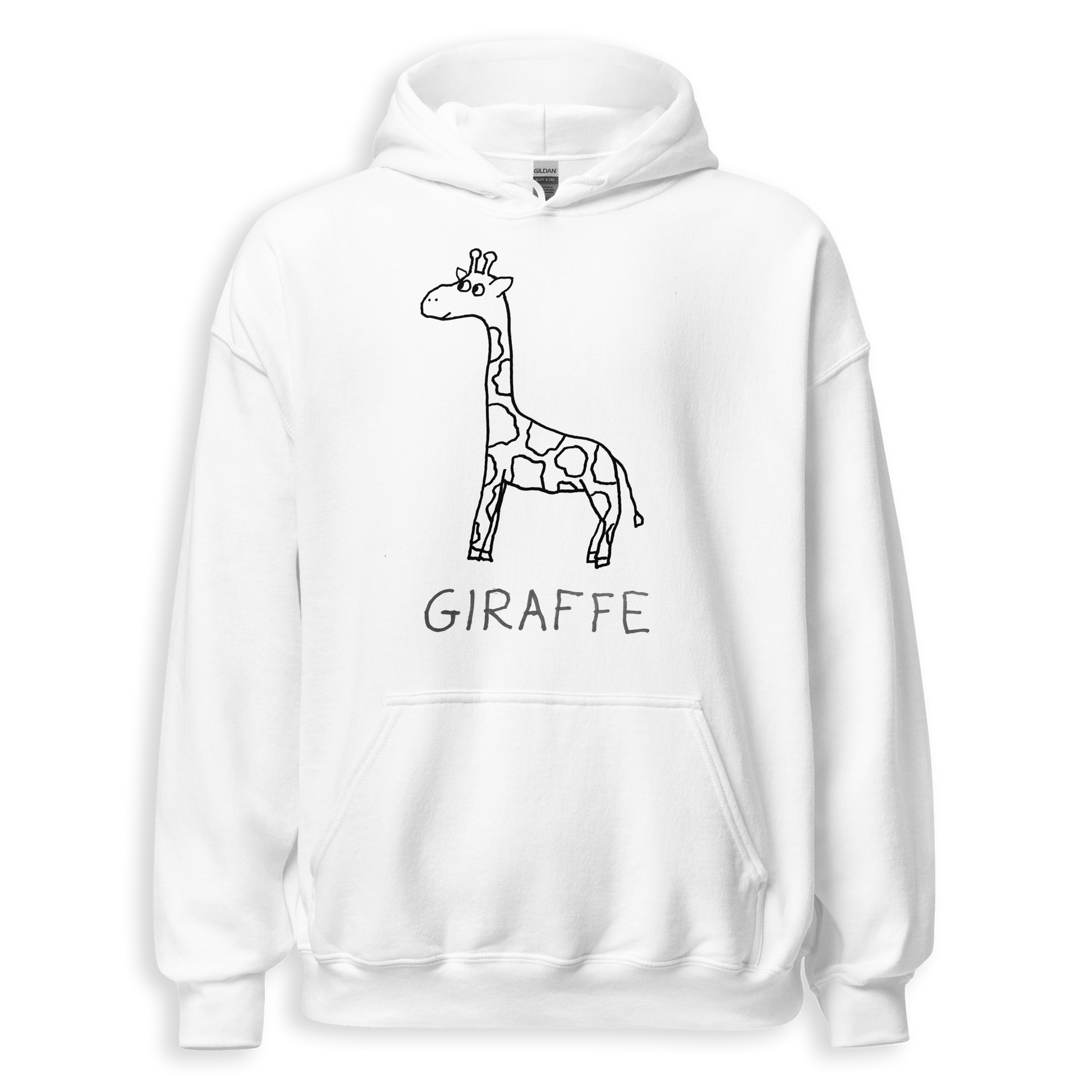 Giraffe minimalist hoodie – hand-drawn lofi graphic hoodie – LoFi Animal Shirts