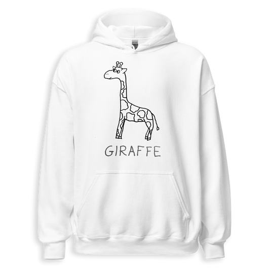 Giraffe minimalist hoodie – hand-drawn lofi graphic hoodie – LoFi Animal Shirts