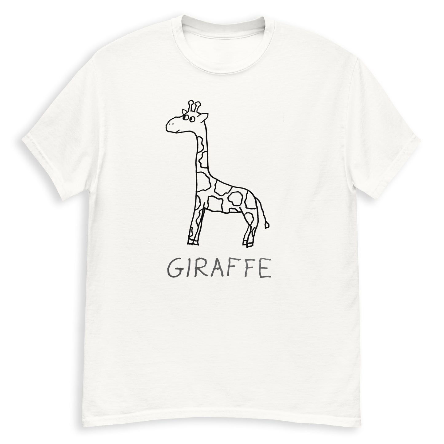 Giraffe minimalist classic tee – hand-drawn lofi graphic tee – LoFi Animal Shirts