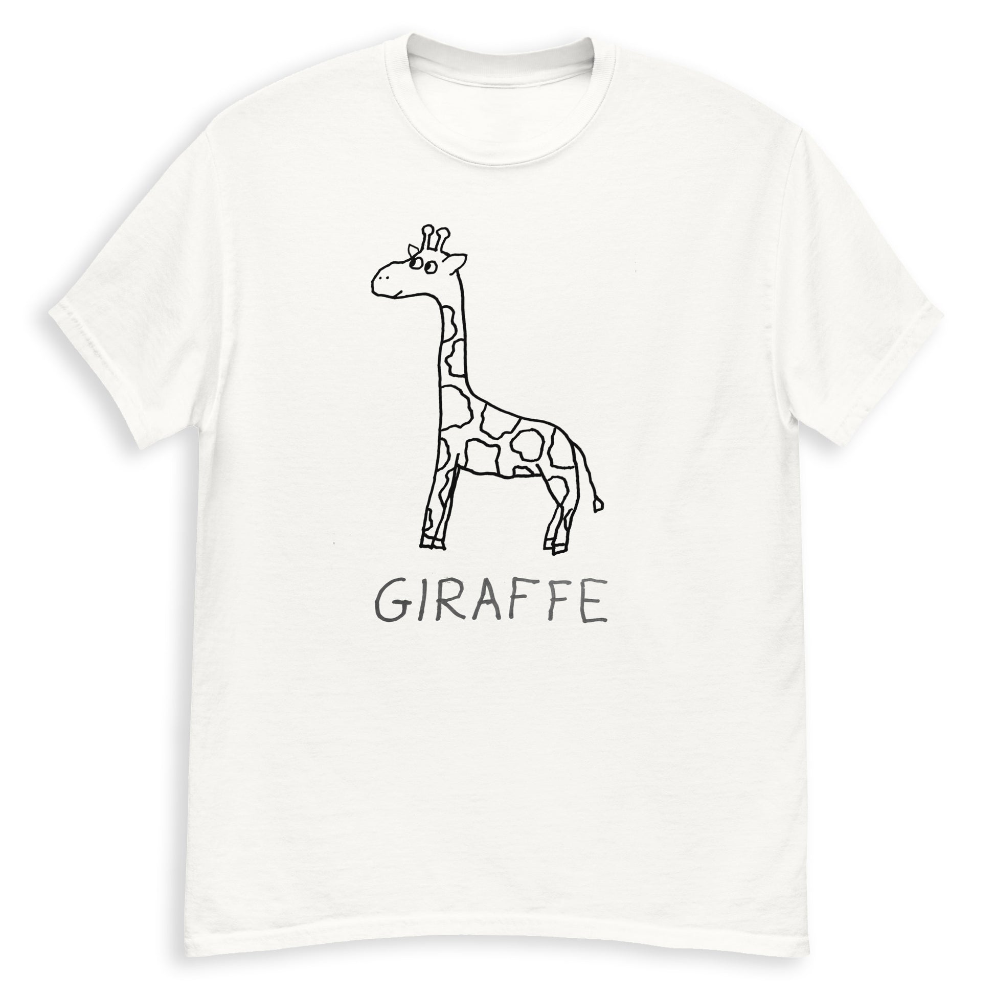 Giraffe minimalist classic tee – hand-drawn lofi graphic tee – LoFi Animal Shirts