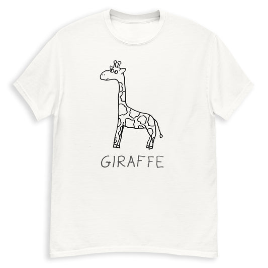 Giraffe minimalist classic tee – hand-drawn lofi graphic tee – LoFi Animal Shirts