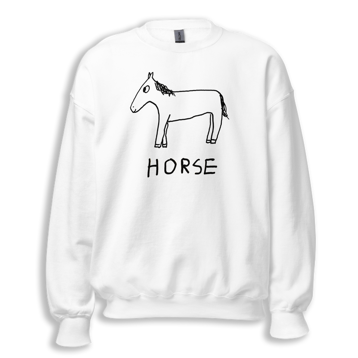 Horse crewneck sweatshirt – minimalist horse graphic – LoFi Animal Shirts