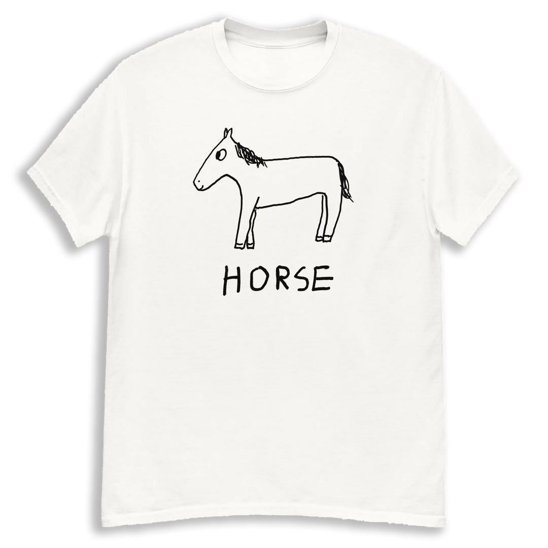 Horse minimalist classic tee – hand-drawn lofi graphic tee – LoFi Animal Shirts