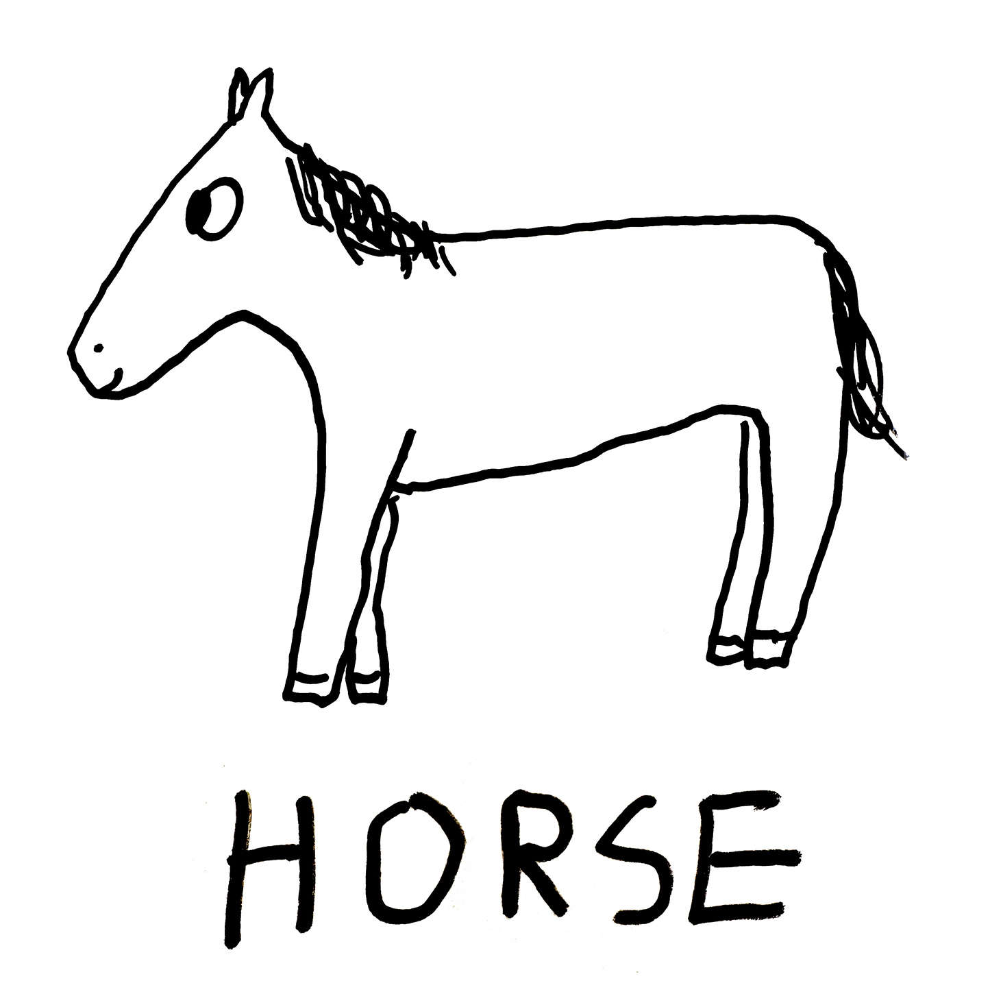 Hand-drawn horse illustration – minimalist lofi line art – LoFi Animal Shirts