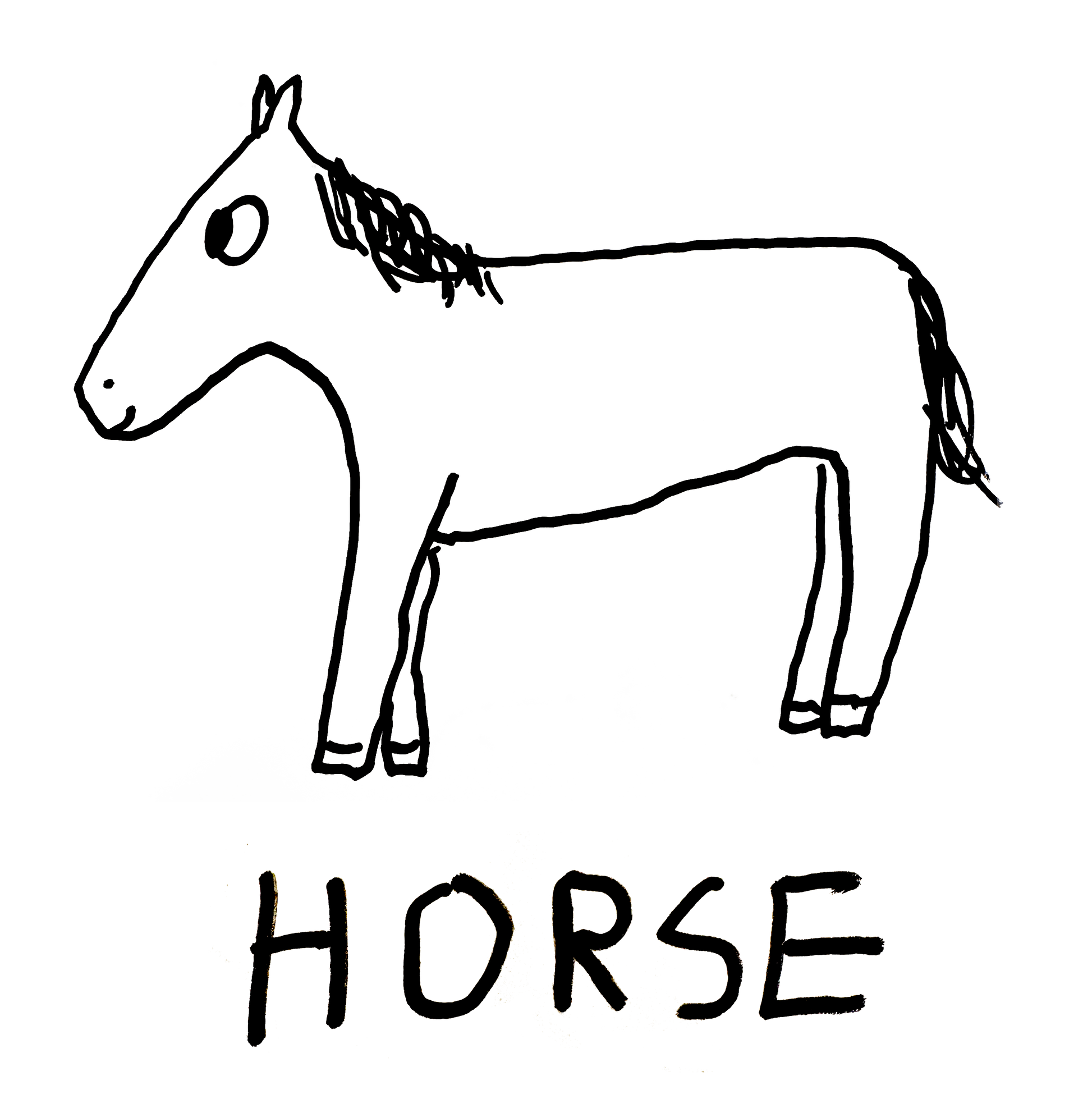 Hand-drawn horse illustration – minimalist lofi line art – LoFi Animal Shirts