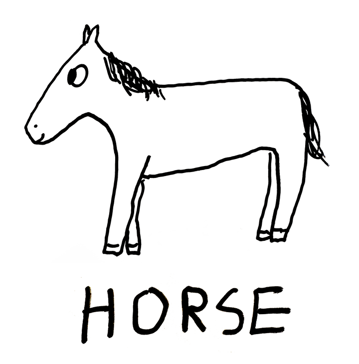 Hand-drawn horse illustration – minimalist lofi line art – LoFi Animal Shirts