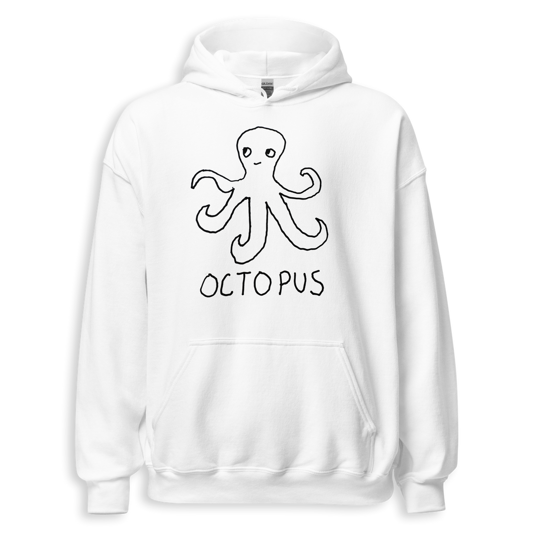 Octopus minimalist hoodie – hand-drawn lofi graphic hoodie – LoFi Animal Shirts