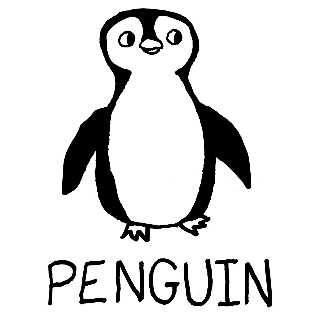 Hand-drawn penguin illustration – minimalist lofi line art – LoFi Animal Shirts