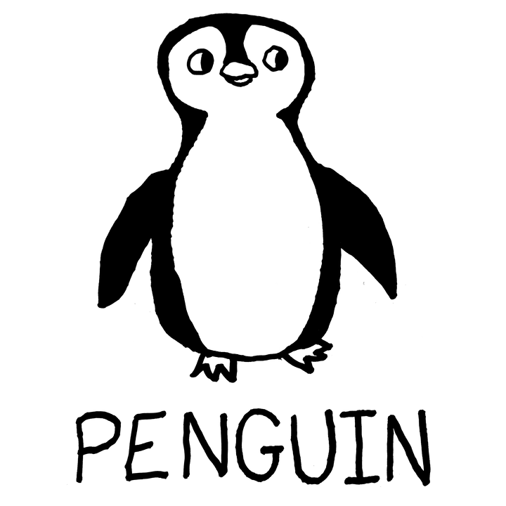 Hand-drawn penguin illustration – minimalist lofi line art – LoFi Animal Shirts