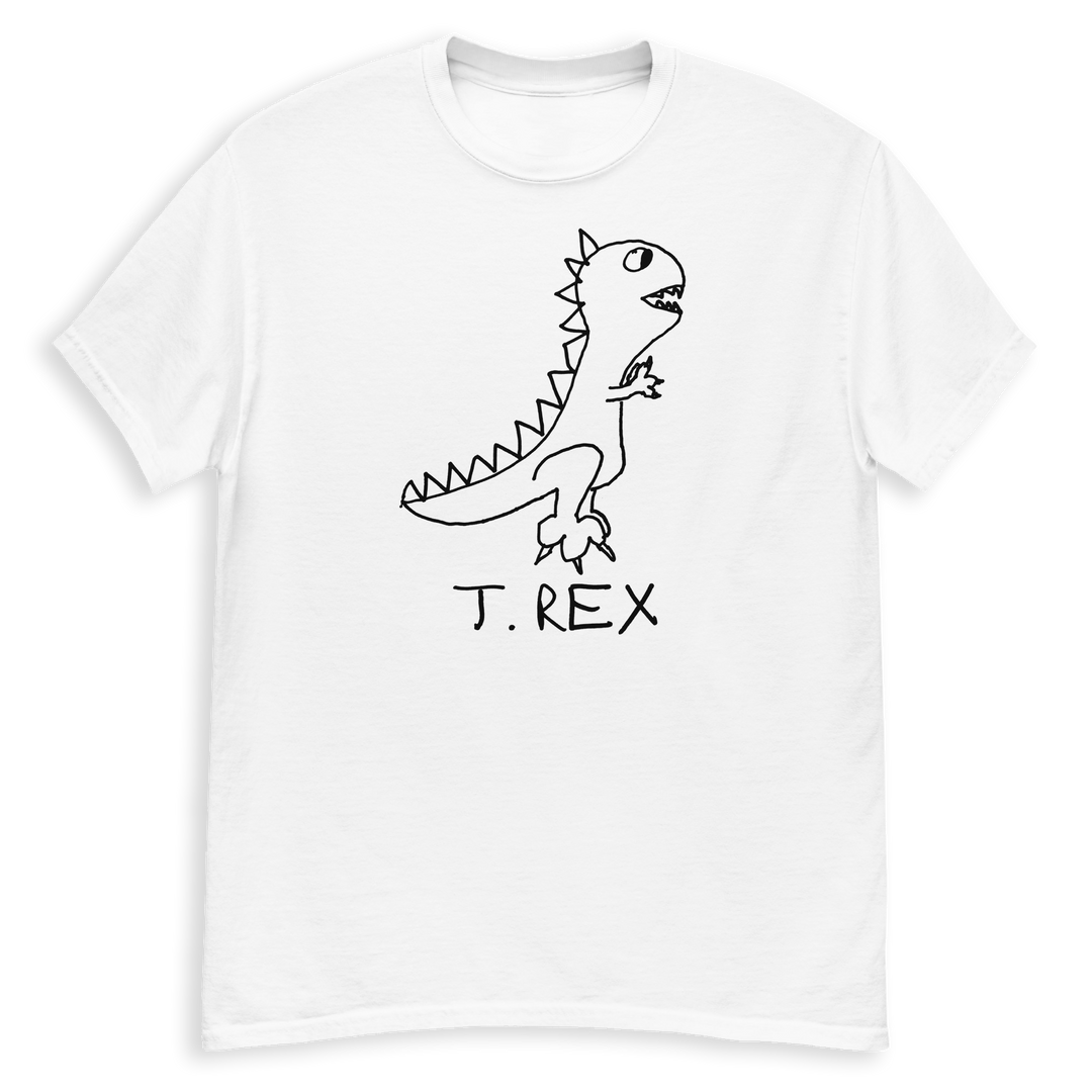 T-Rex minimalist classic tee – hand-drawn lofi graphic tee – LoFi Animal Shirts