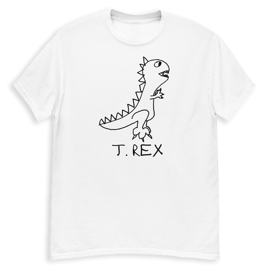 T-Rex minimalist classic tee – hand-drawn lofi graphic tee – LoFi Animal Shirts