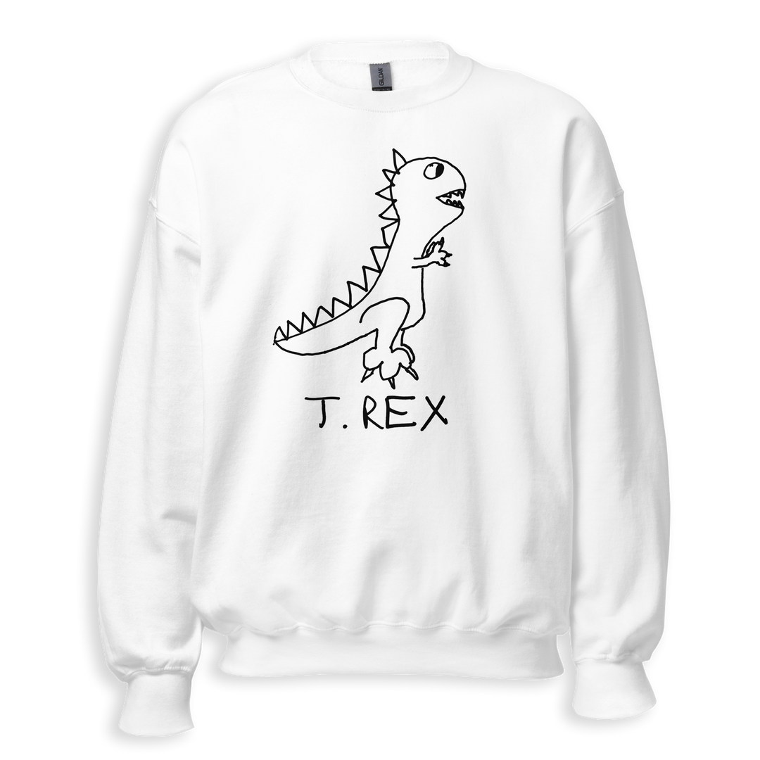 T-Rex crewneck sweatshirt – minimalist T-Rex graphic – LoFi Animal Shirts