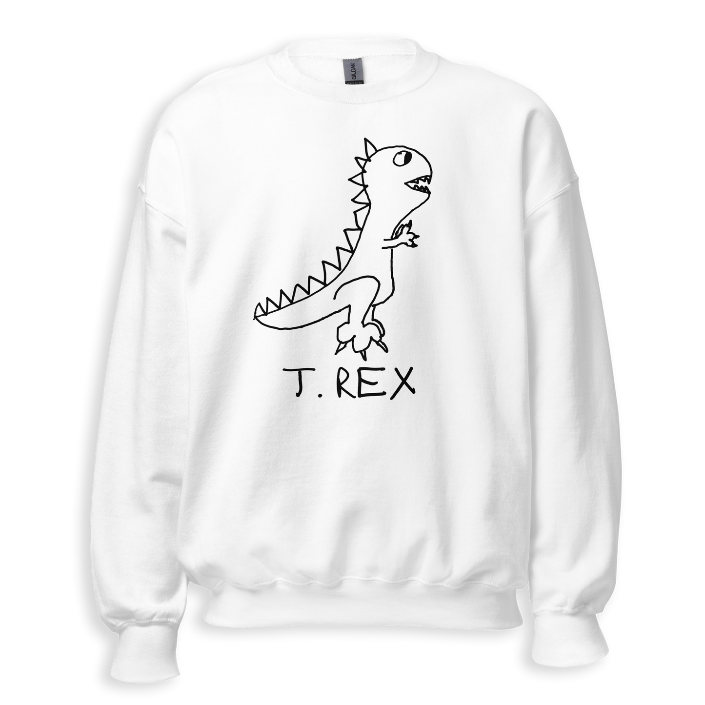 T-Rex crewneck sweatshirt – minimalist T-Rex graphic – LoFi Animal Shirts