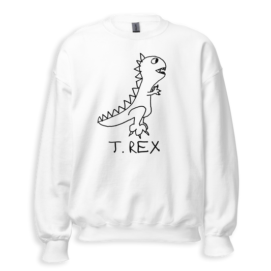 T-Rex crewneck sweatshirt – minimalist T-Rex graphic – LoFi Animal Shirts