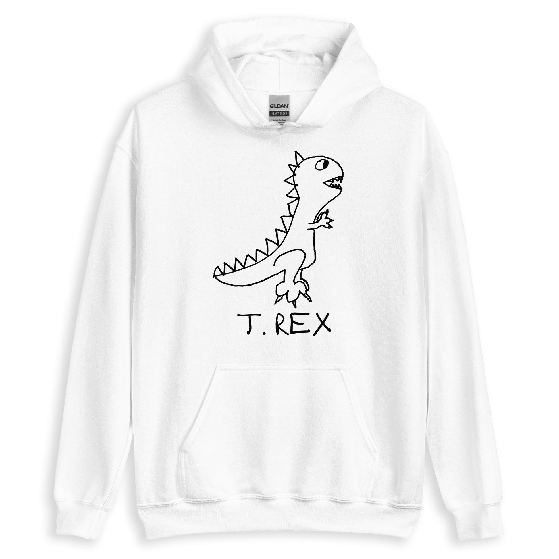 T-Rex minimalist hoodie – hand-drawn lofi graphic hoodie – LoFi Animal Shirts