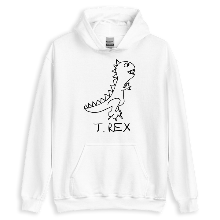 T-Rex minimalist hoodie – hand-drawn lofi graphic hoodie – LoFi Animal Shirts