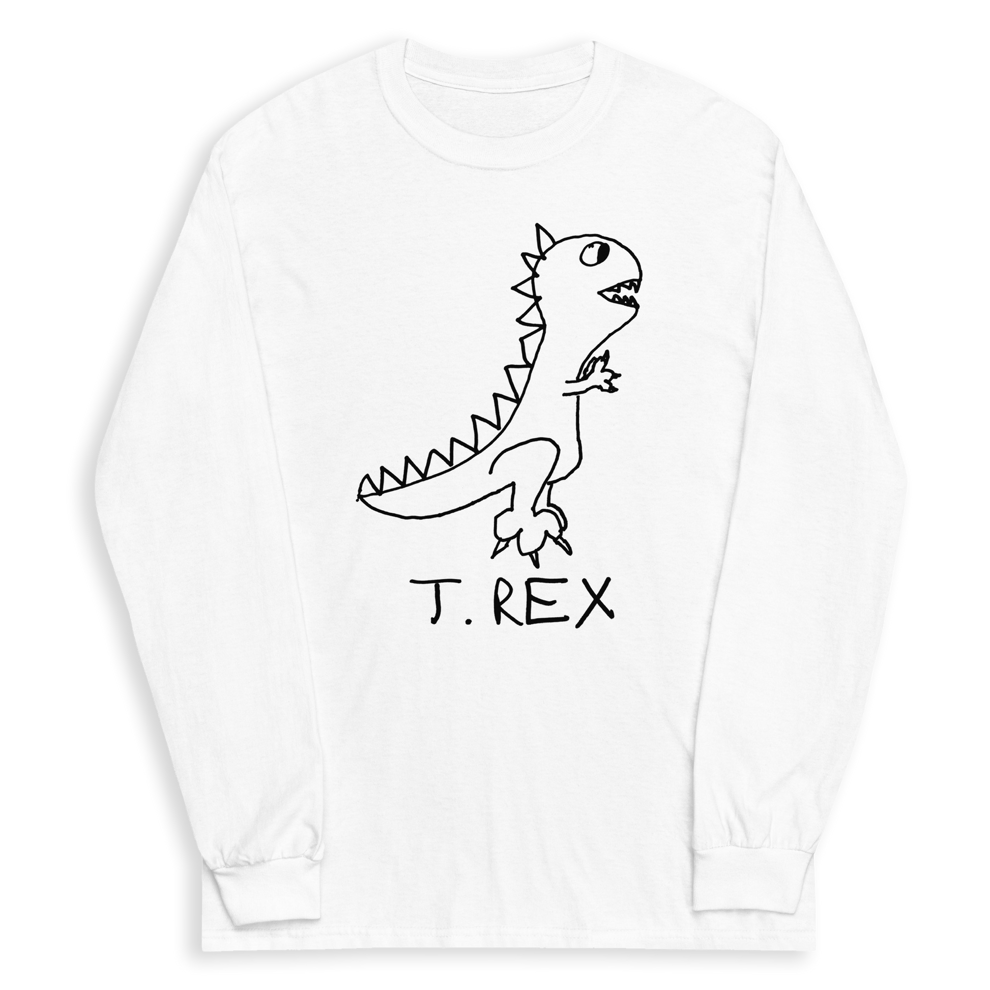 T-Rex long sleeve graphic tee – minimalist lofi design – LoFi Animal Shirts