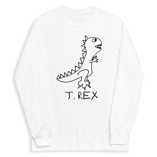 T-Rex long sleeve graphic tee – minimalist lofi design – LoFi Animal Shirts