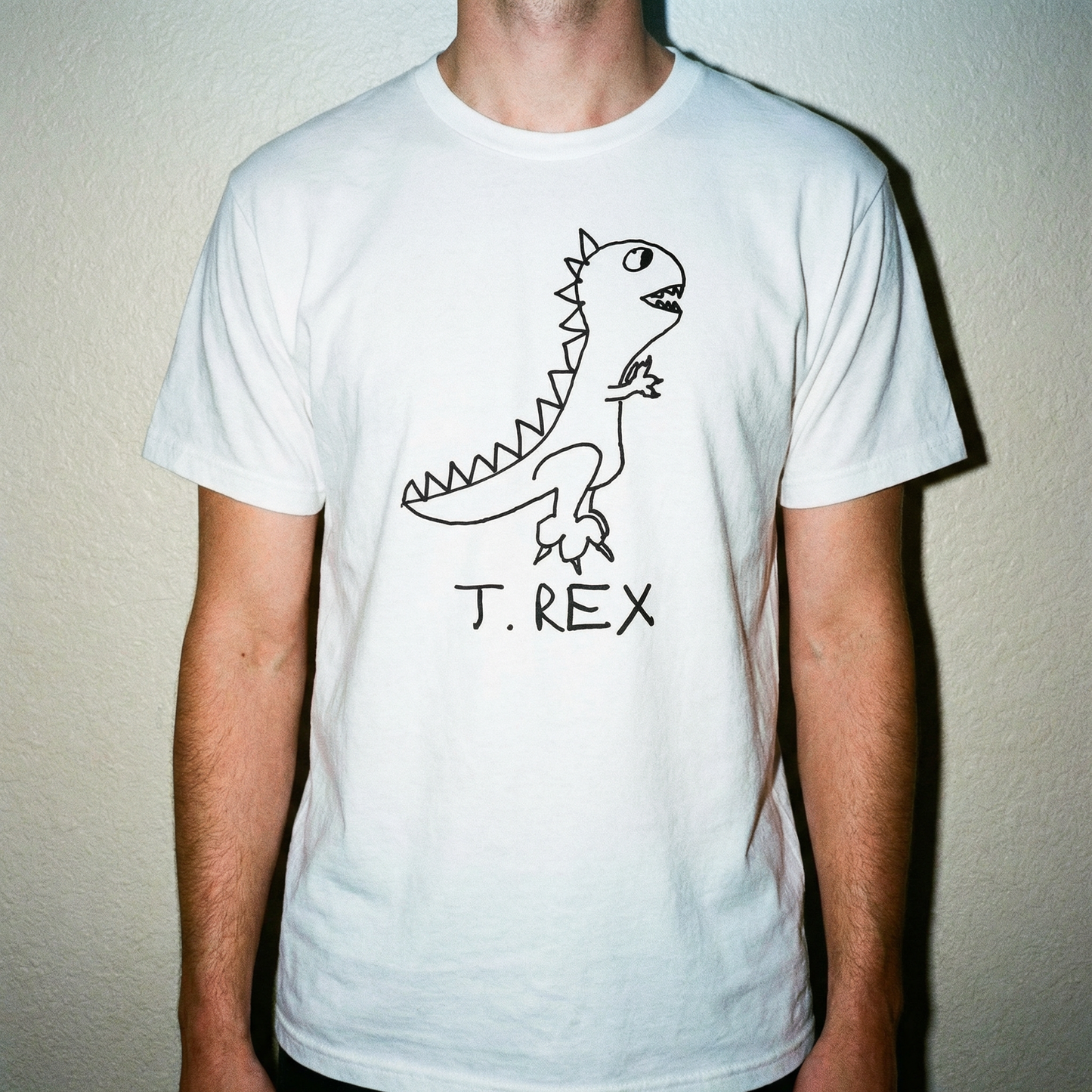 T-Rex classic tee – minimalist studio shot – LoFi Animal Shirts