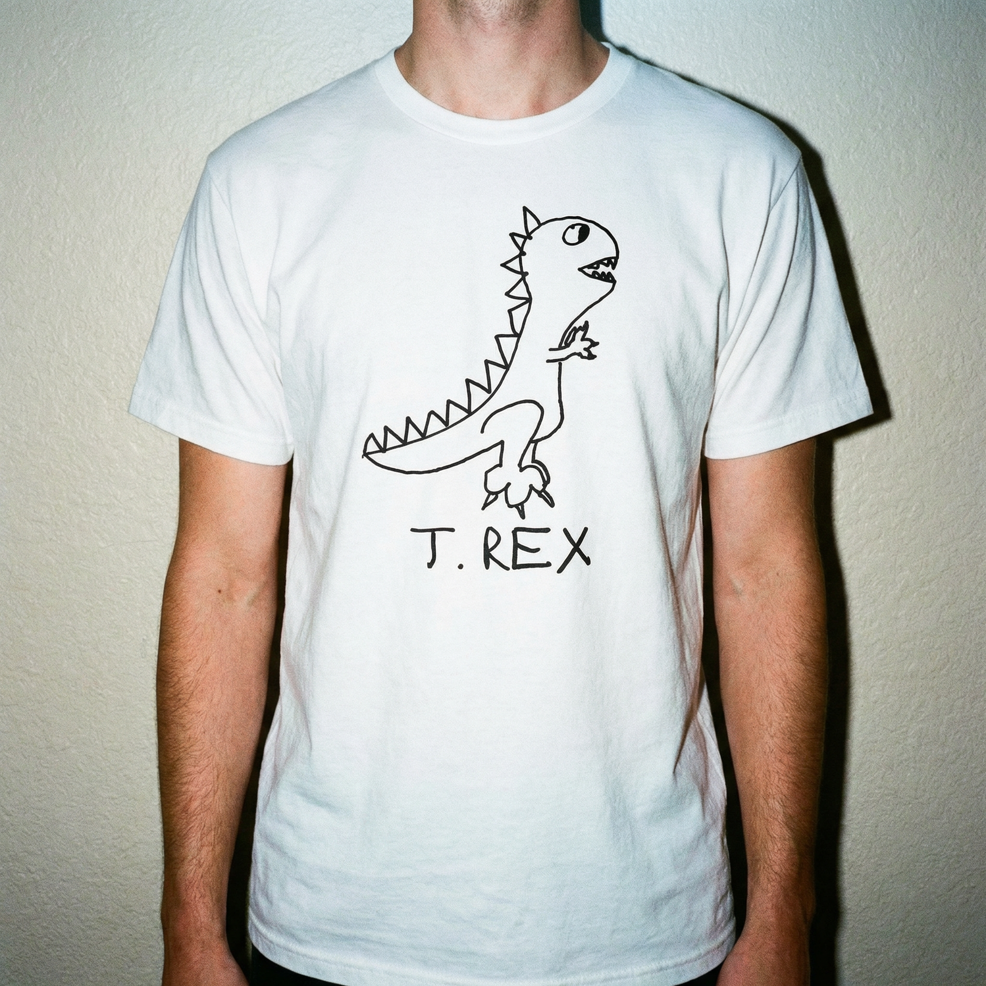T-Rex classic tee – minimalist studio shot – LoFi Animal Shirts
