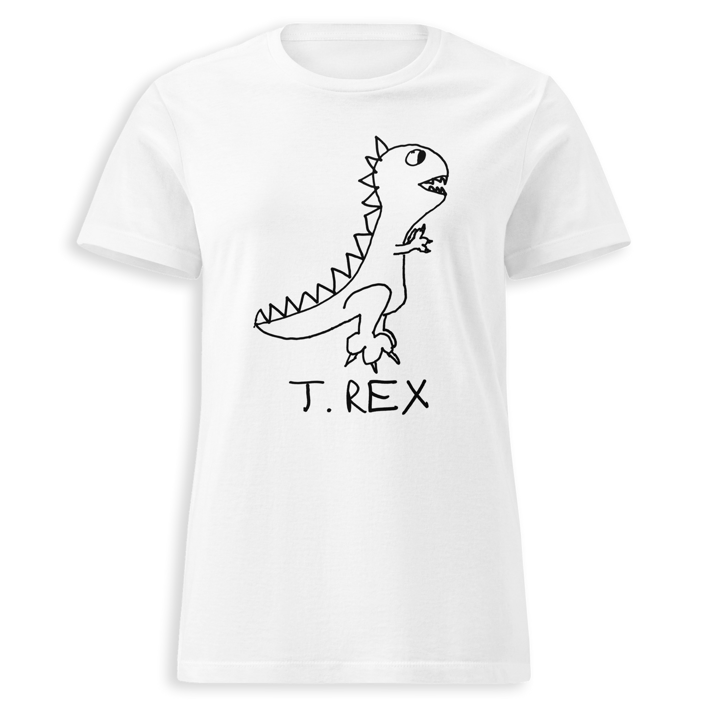 T-Rex minimalist women's fitted tee – hand-drawn lofi graphic – LoFi Animal Shirts