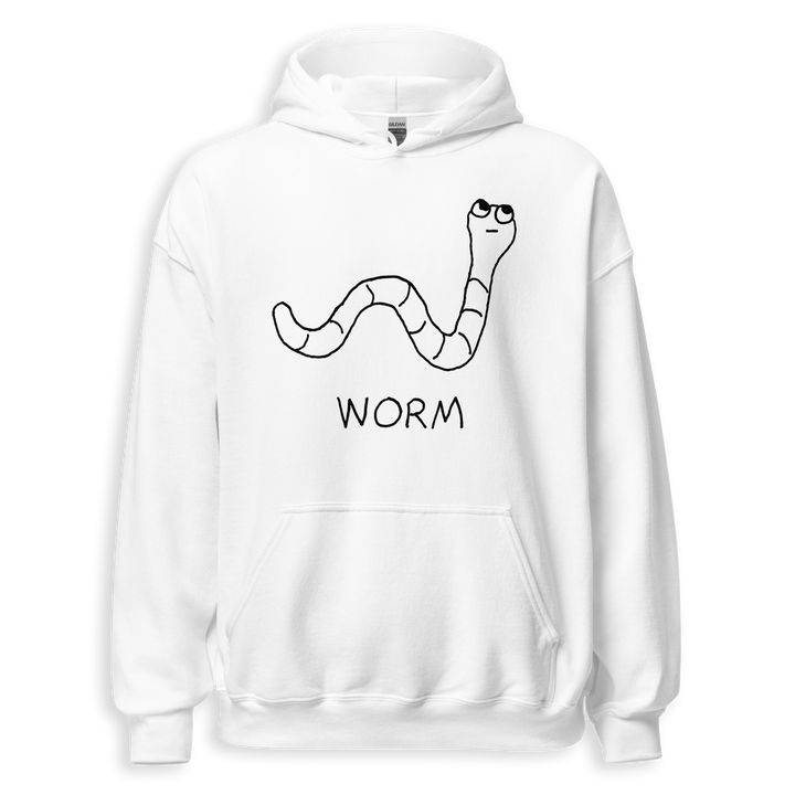 Worm minimalist hoodie – hand-drawn lofi graphic hoodie – LoFi Animal Shirts