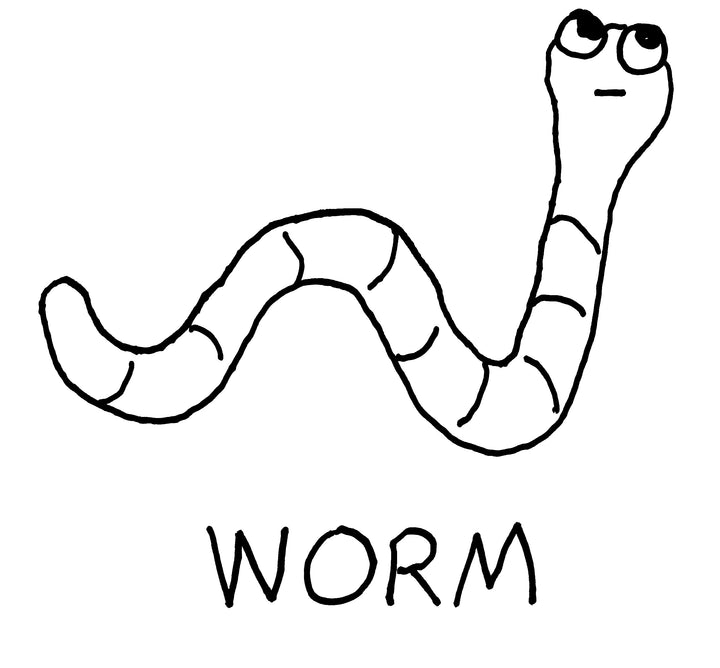 Hand-drawn worm illustration – minimalist lofi line art – LoFi Animal Shirts