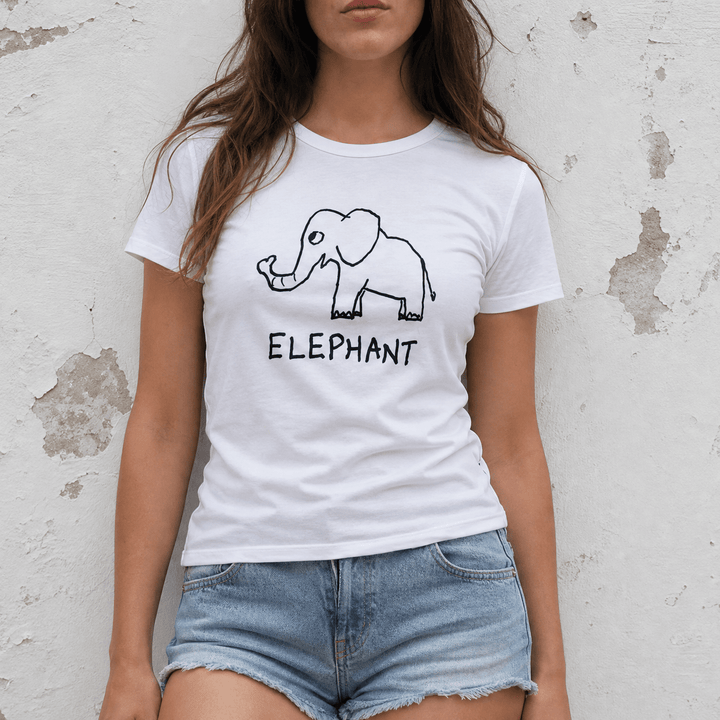 Studio torso view of a woman wearing a lo-fi Elephant Women&