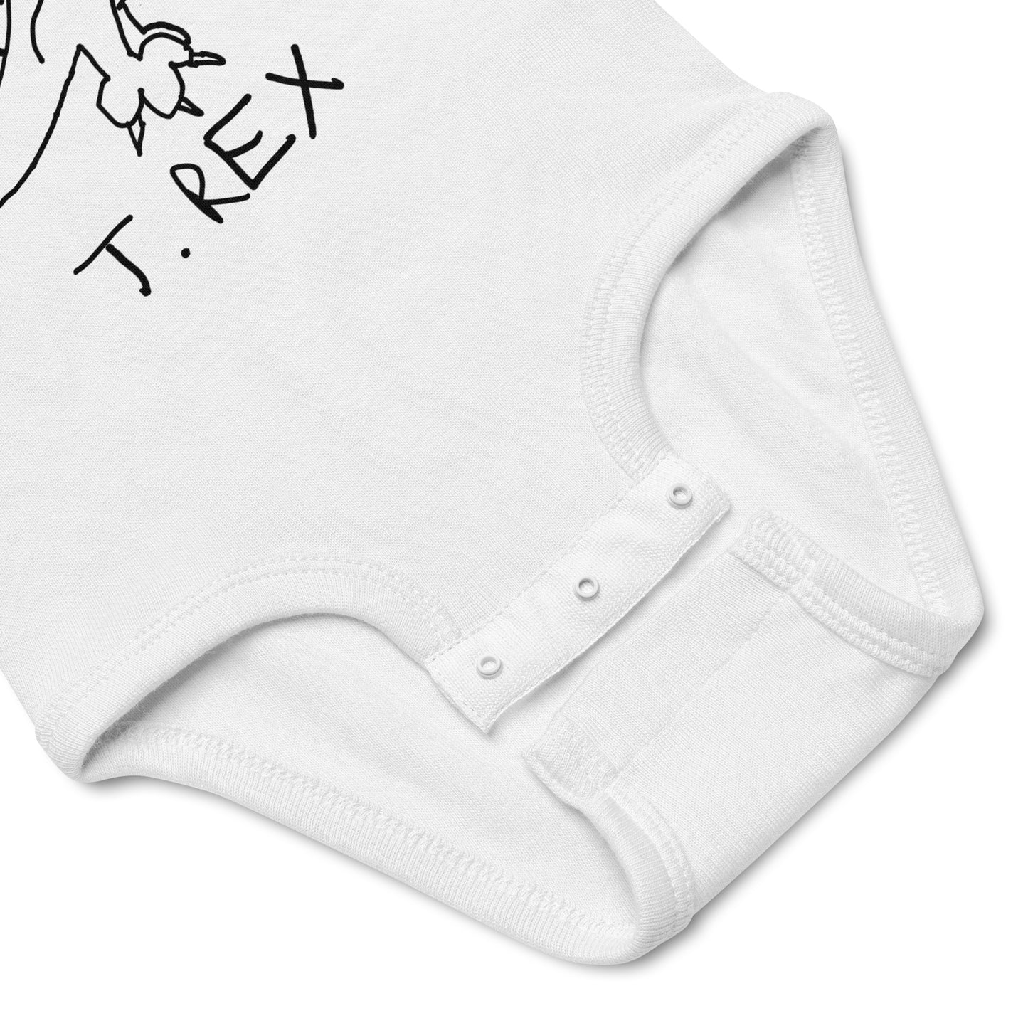 close up of three snap closure on Rabbit Skins 4400 infant bodysuit
