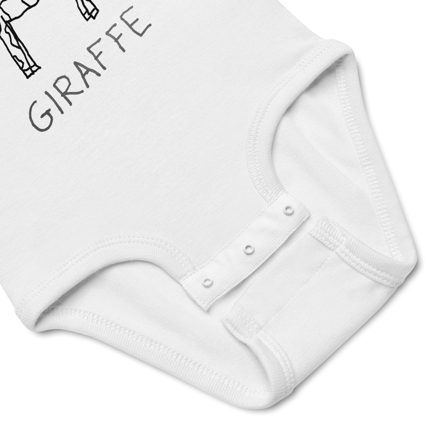 closeup of the three snap closure on a Rabbit Sklins 4400 baby onesie