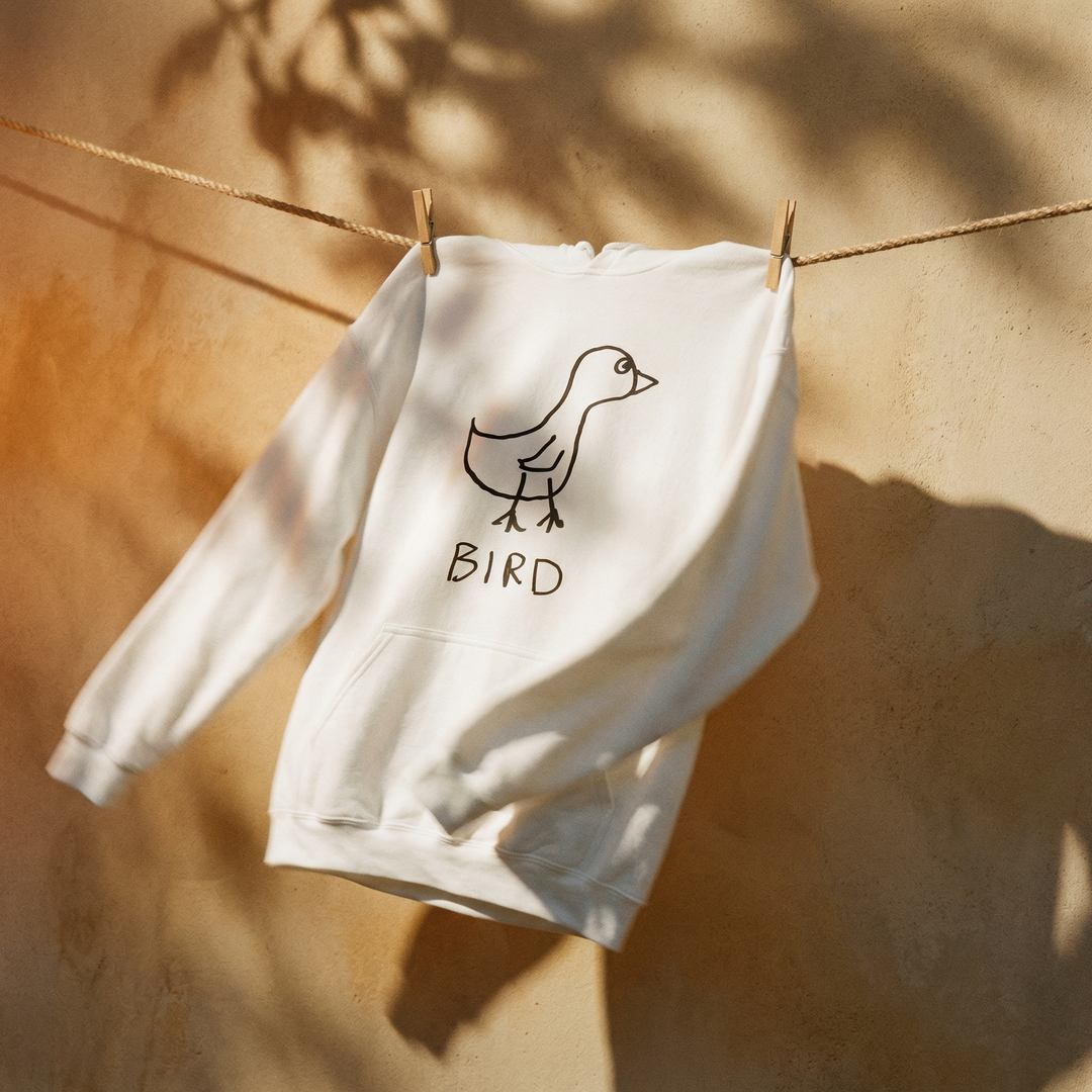 White sweatshirt with &