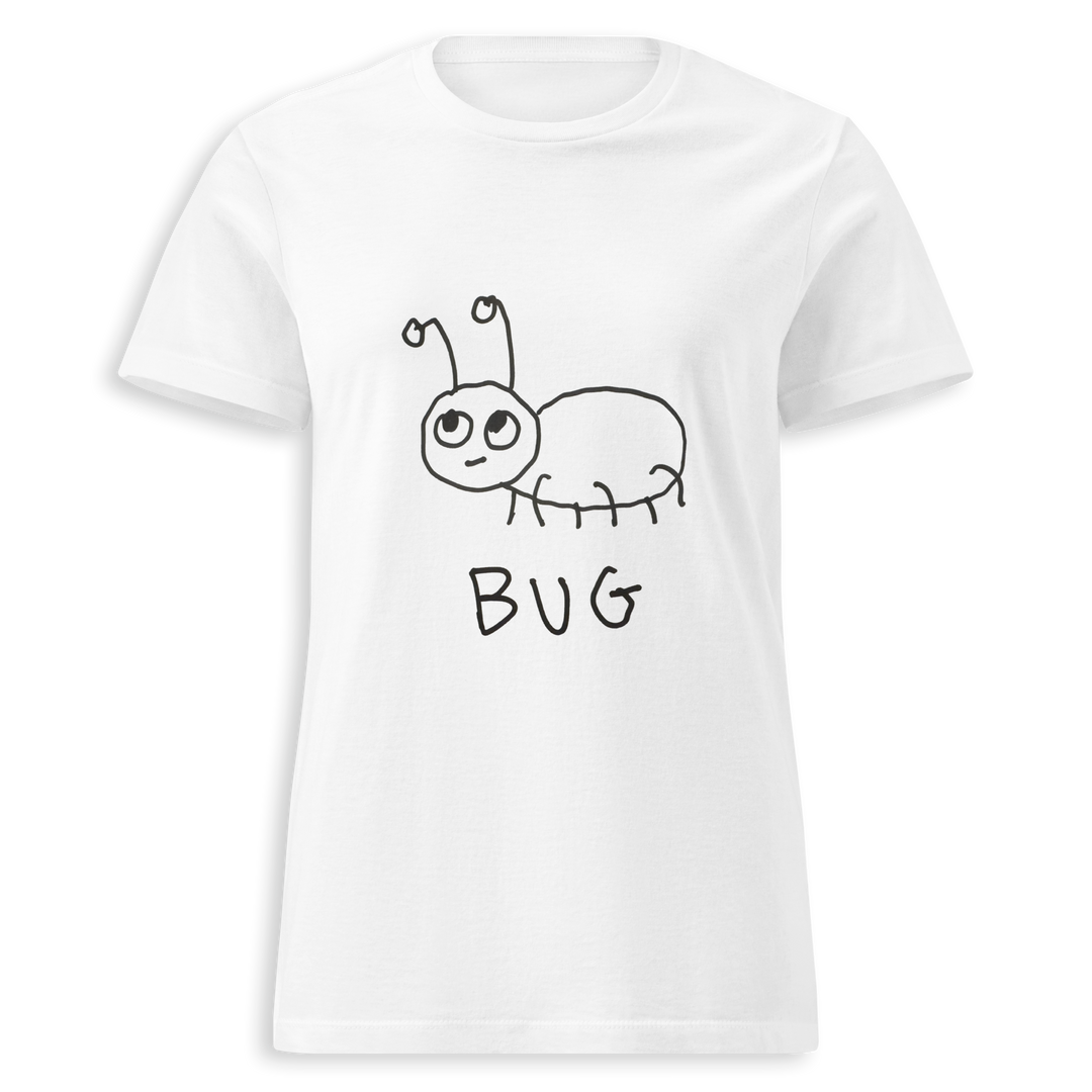 Bug minimalist women's fitted tee – hand-drawn lofi graphic – LoFi Animal Shirts