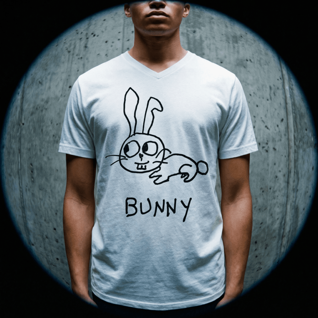Bunny - V - Neck T-Shirt - LoFi Animal Shirts