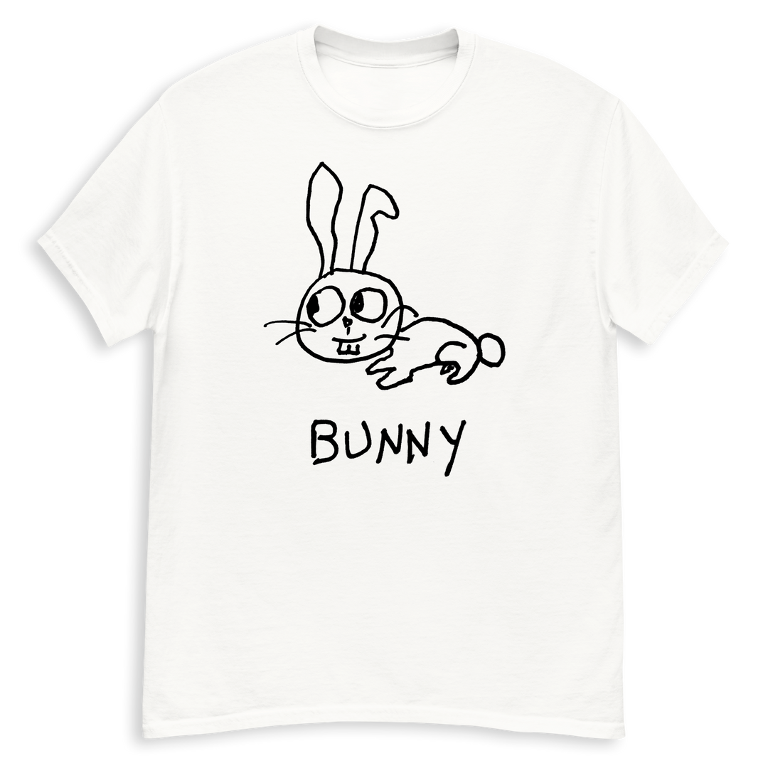 Bunny minimalist classic tee – hand-drawn lofi graphic tee – LoFi Animal Shirts